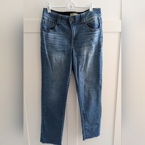 Democracy Ab-Solution Mid-Wash Fray Hem Ankle Jeans